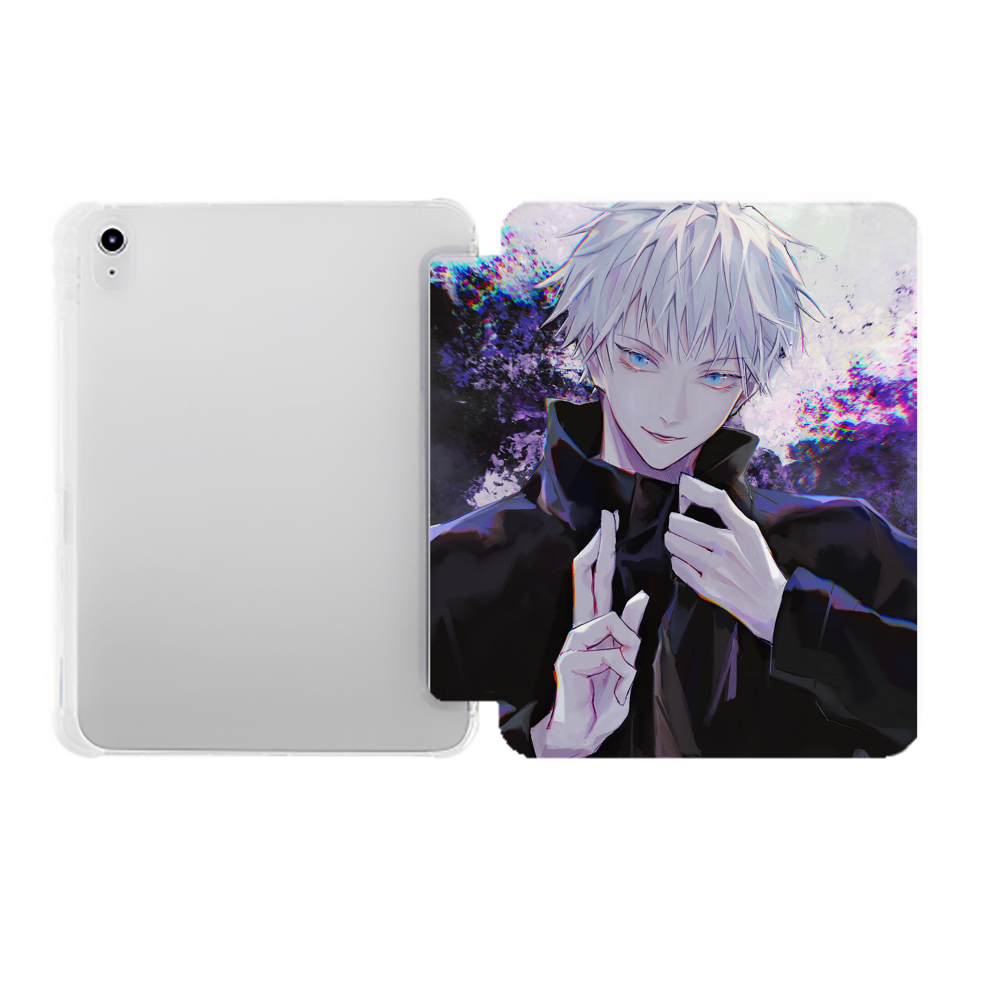 （画像用） 呪術廻戦 Jujutsu Kaisen IPad ケース ペン収納付き 三つ折りスタンド PUレザー×シリコン 対応機種9.5/10.5/10.9インチ